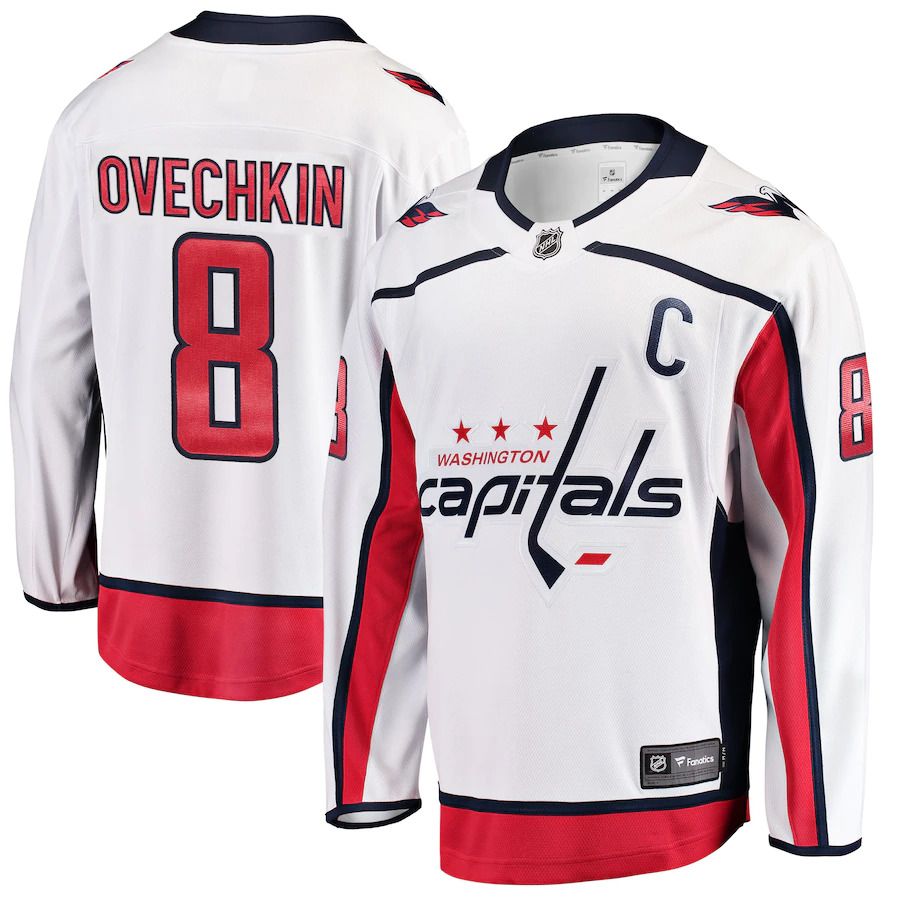 Men Washington Capitals 8 Alexander Ovechkin Fanatics Branded White Breakaway Player NHL Jersey